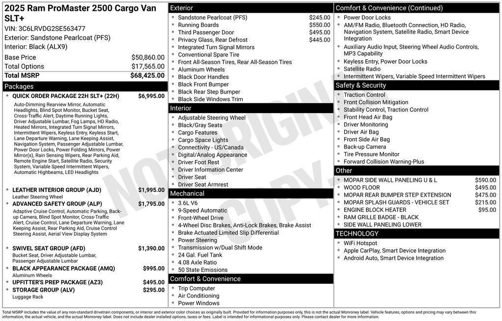 new 2025 Ram ProMaster 2500 car, priced at $59,995