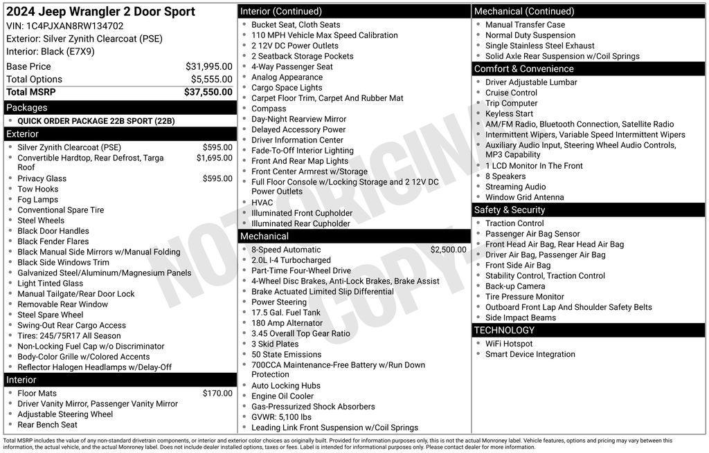 used 2024 Jeep Wrangler car, priced at $26,950