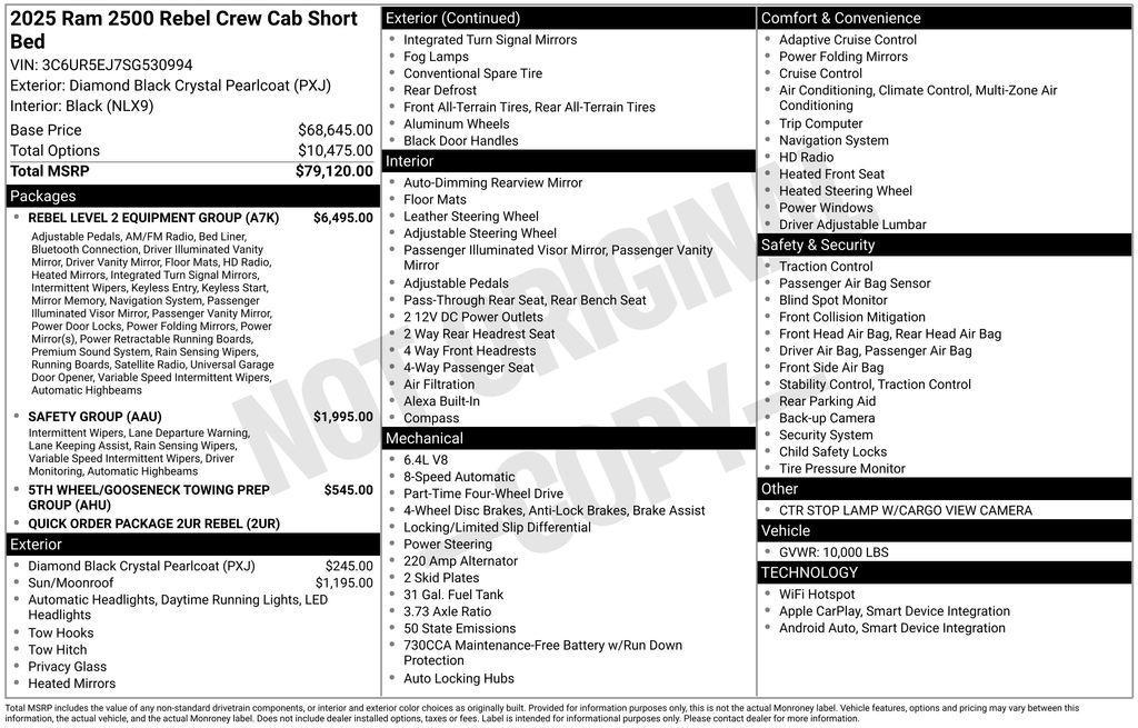 new 2025 Ram 2500 car, priced at $74,517