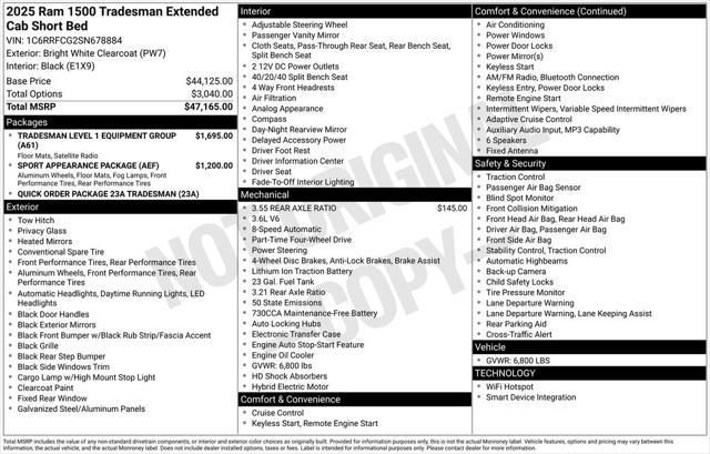new 2025 Ram 1500 car, priced at $39,187