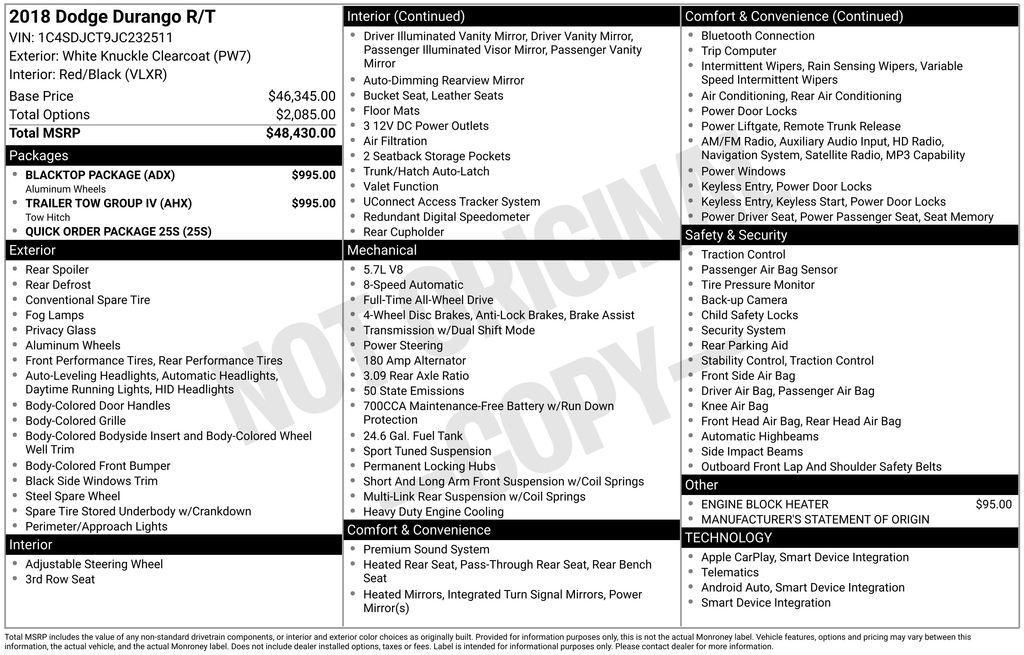 used 2018 Dodge Durango car, priced at $27,065
