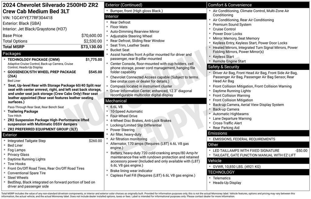 used 2024 Chevrolet Silverado 2500 car, priced at $63,034