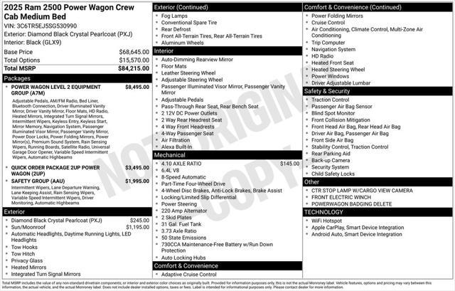 new 2025 Ram 2500 car, priced at $80,923