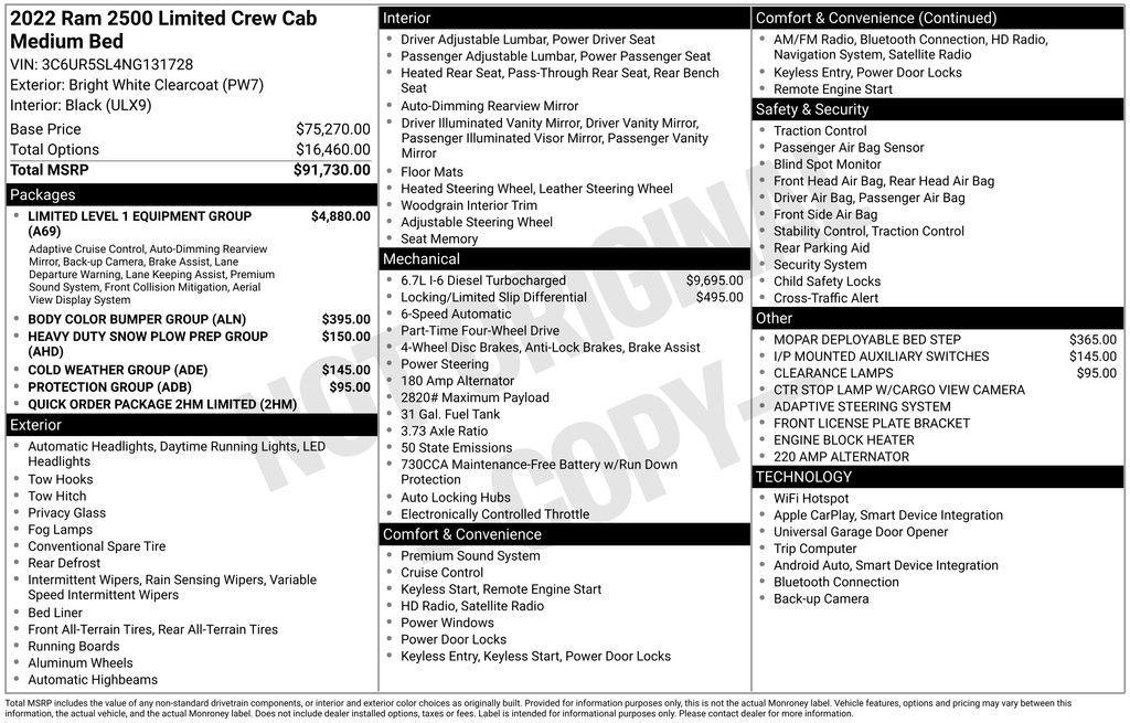 used 2022 Ram 2500 car, priced at $59,992