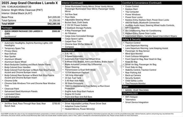 new 2025 Jeep Grand Cherokee L car, priced at $39,622