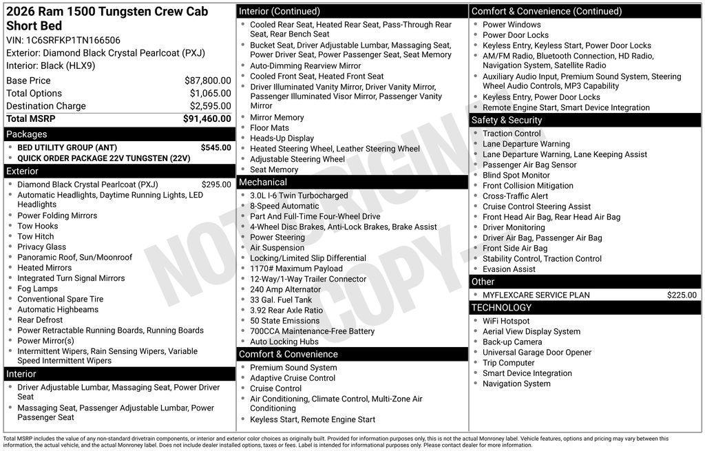 new 2026 Ram 1500 car, priced at $91,460