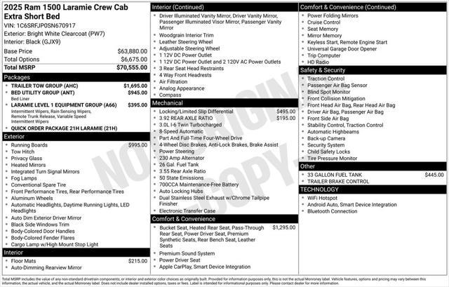new 2025 Ram 1500 car, priced at $59,716