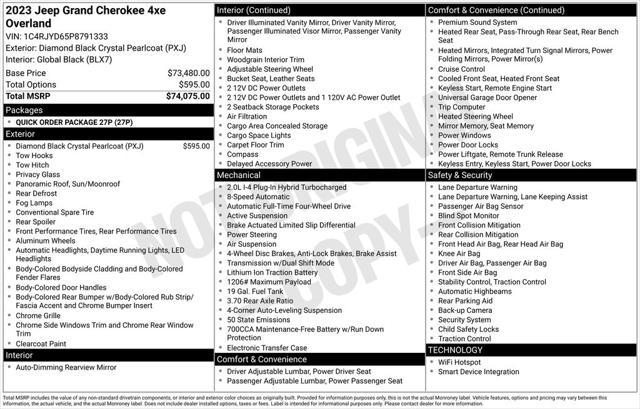 used 2023 Jeep Grand Cherokee 4xe car, priced at $44,985
