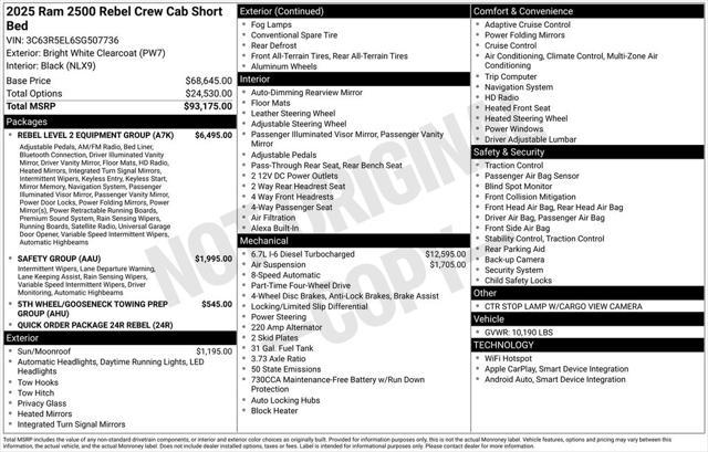 new 2025 Ram 2500 car, priced at $89,037
