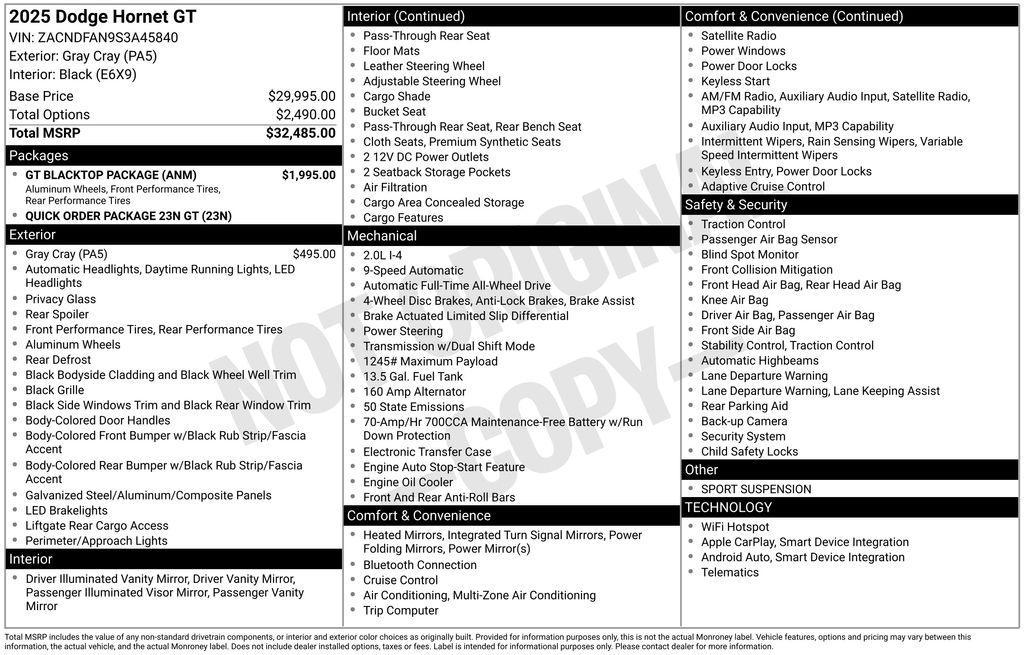 used 2025 Dodge Hornet car, priced at $27,915
