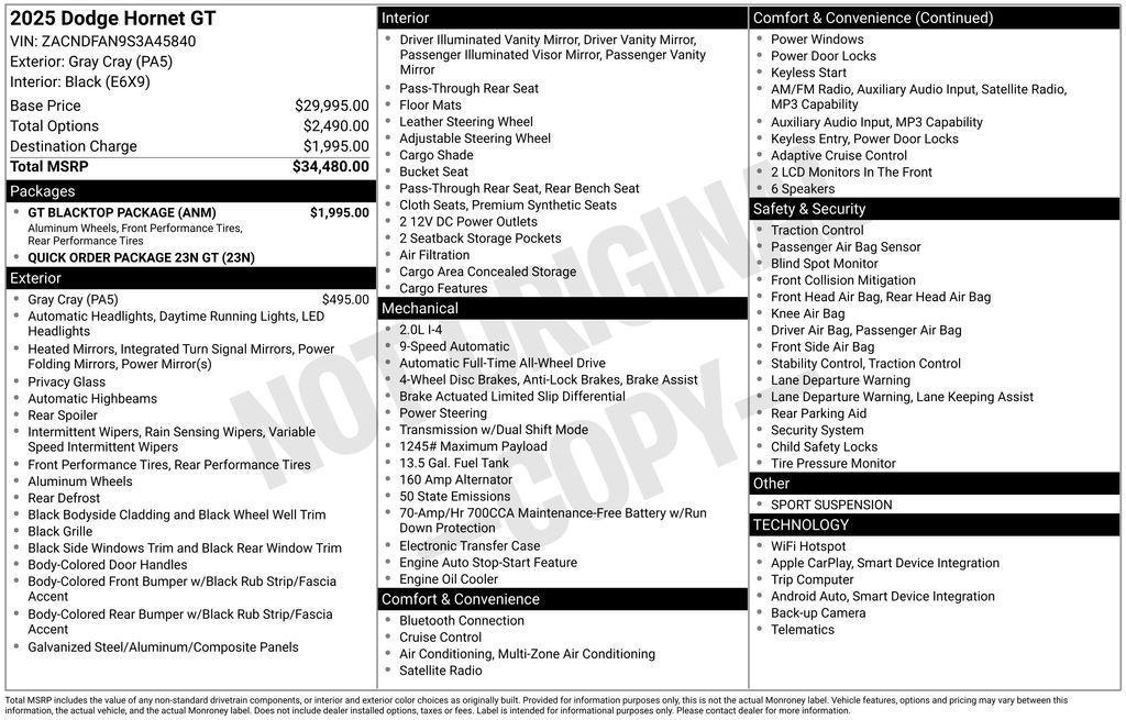 used 2025 Dodge Hornet car, priced at $24,906