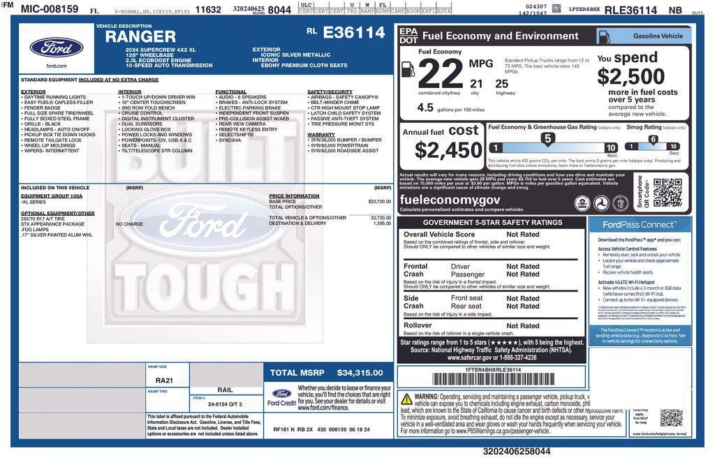 used 2024 Ford Ranger car, priced at $30,993
