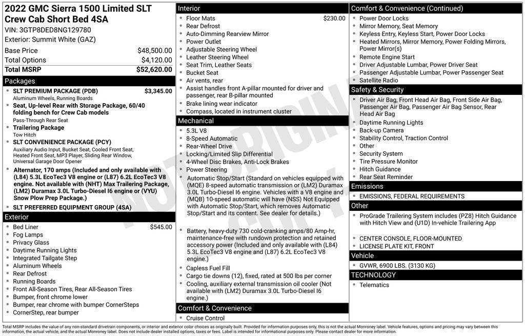 used 2022 GMC Sierra 1500 car, priced at $35,385