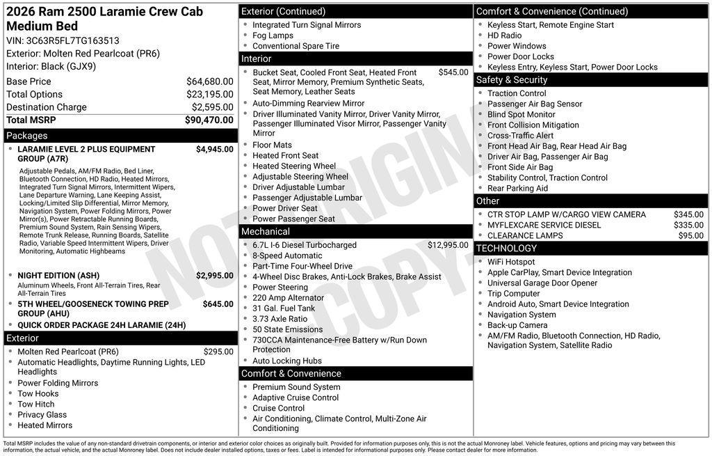 new 2026 Ram 2500 car, priced at $83,865