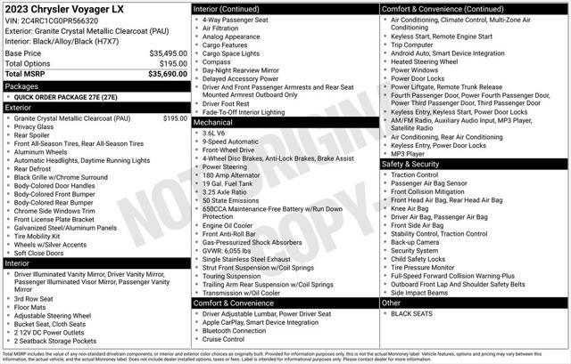 used 2023 Chrysler Voyager car, priced at $19,645