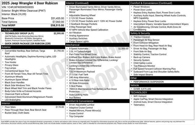 new 2025 Jeep Wrangler car, priced at $59,246