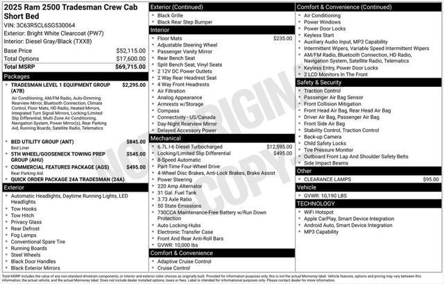 new 2025 Ram 2500 car, priced at $59,995