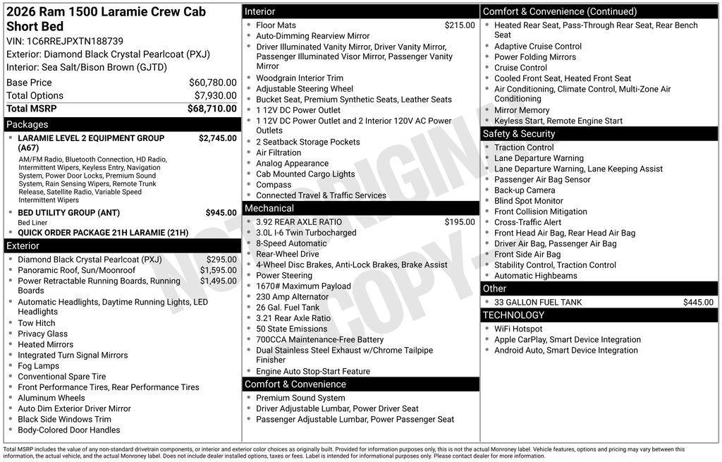 new 2026 Ram 1500 car, priced at $62,905