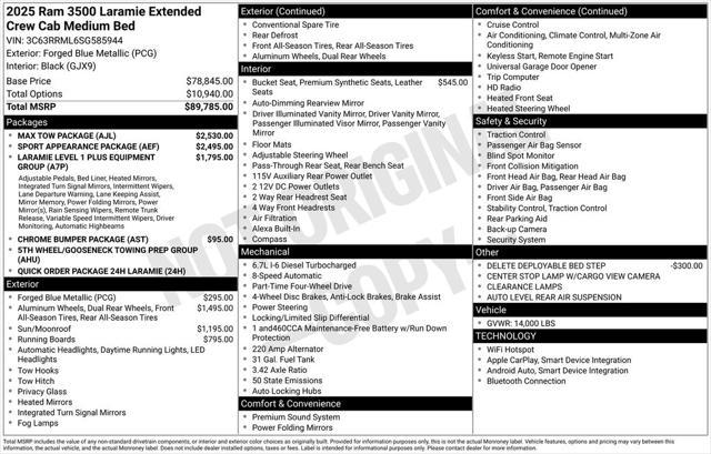 new 2025 Ram 3500 car, priced at $81,995