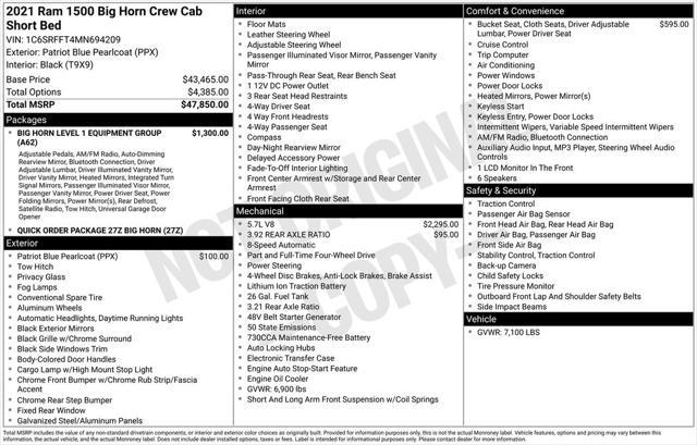 used 2021 Ram 1500 car, priced at $31,915