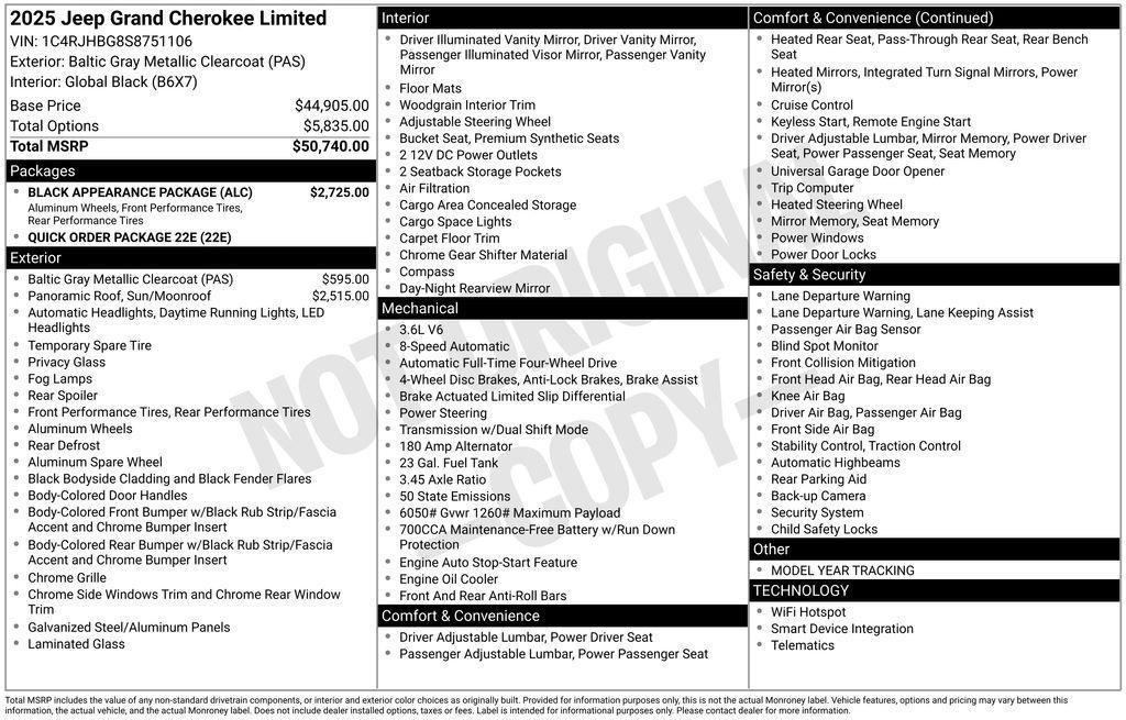 new 2025 Jeep Grand Cherokee car, priced at $45,735