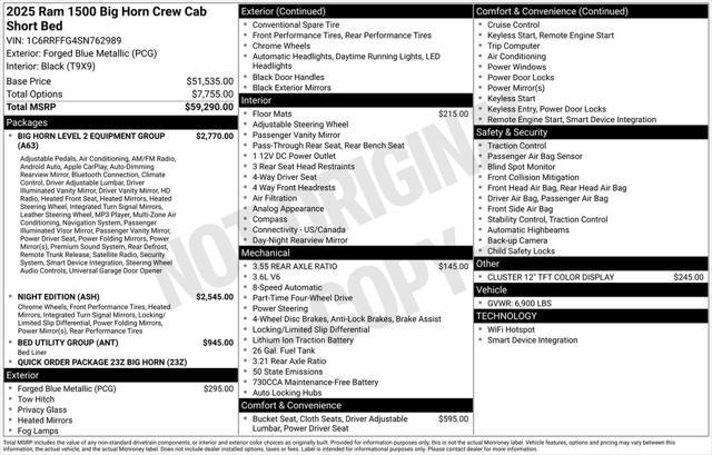 new 2025 Ram 1500 car, priced at $49,611