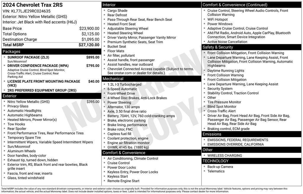 used 2024 Chevrolet Trax car, priced at $17,910