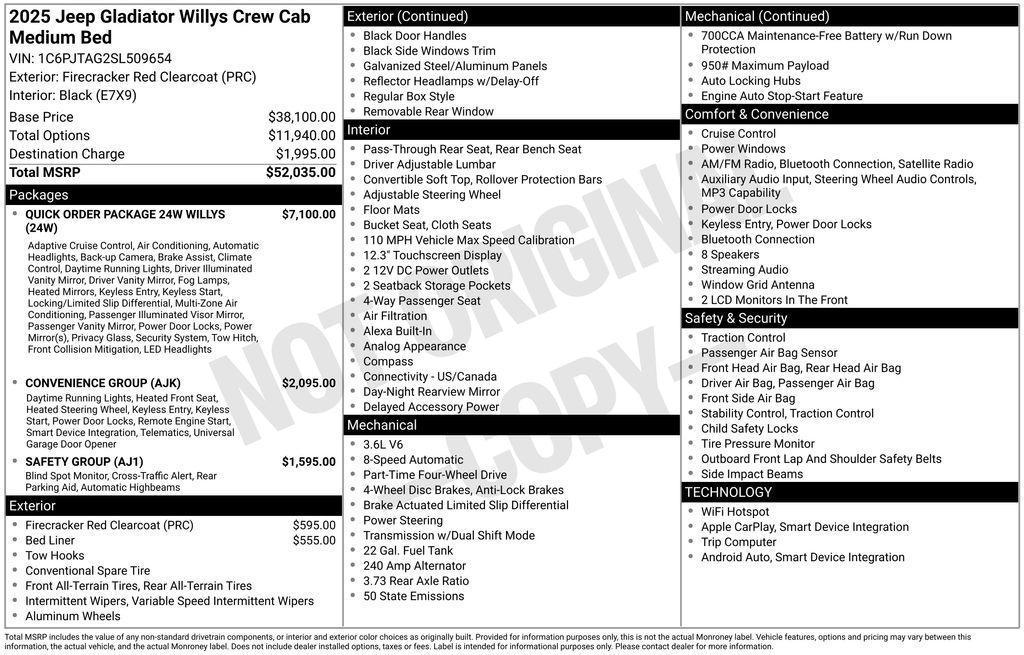 new 2025 Jeep Gladiator car, priced at $41,035