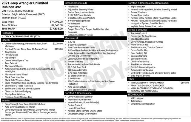used 2021 Jeep Wrangler Unlimited car, priced at $62,785