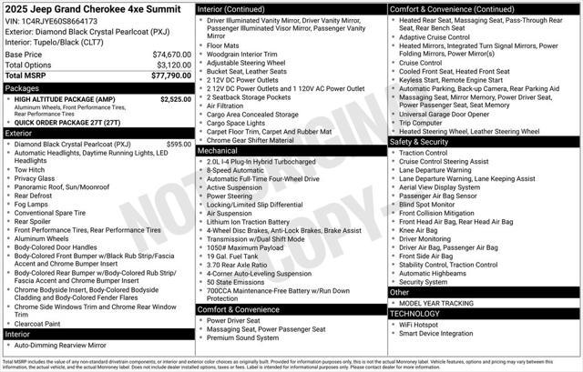 new 2025 Jeep Grand Cherokee 4xe car, priced at $72,214