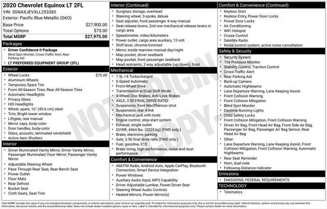 used 2020 Chevrolet Equinox car, priced at $18,310