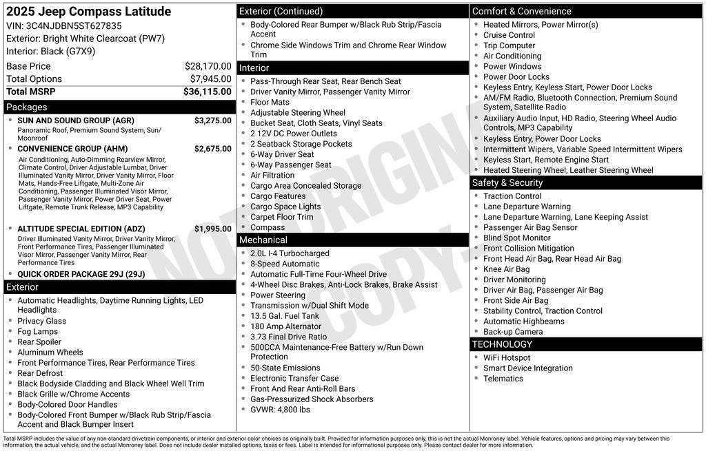 new 2025 Jeep Compass car, priced at $31,012