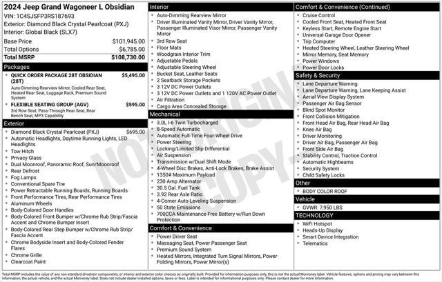 new 2024 Jeep Grand Wagoneer L car, priced at $93,944