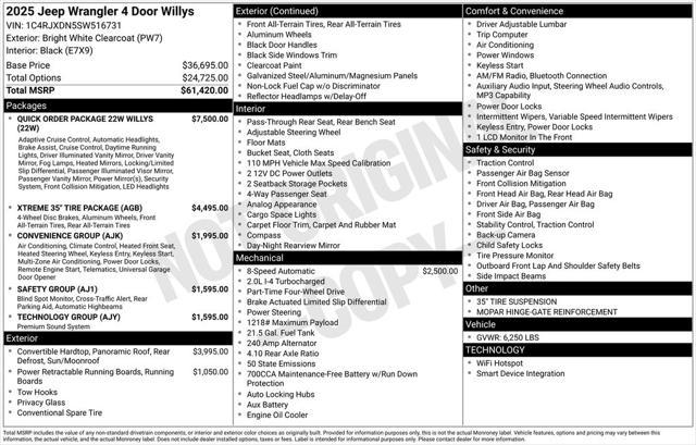 new 2025 Jeep Wrangler car, priced at $59,642