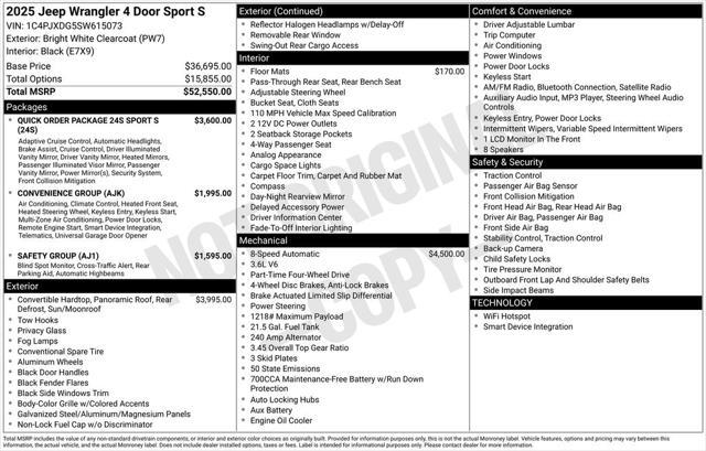 new 2025 Jeep Wrangler car, priced at $50,186