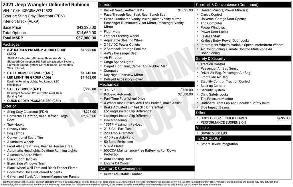 used 2021 Jeep Wrangler Unlimited car, priced at $38,995