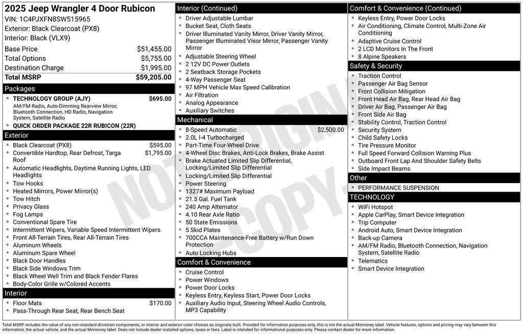 new 2025 Jeep Wrangler car, priced at $52,235