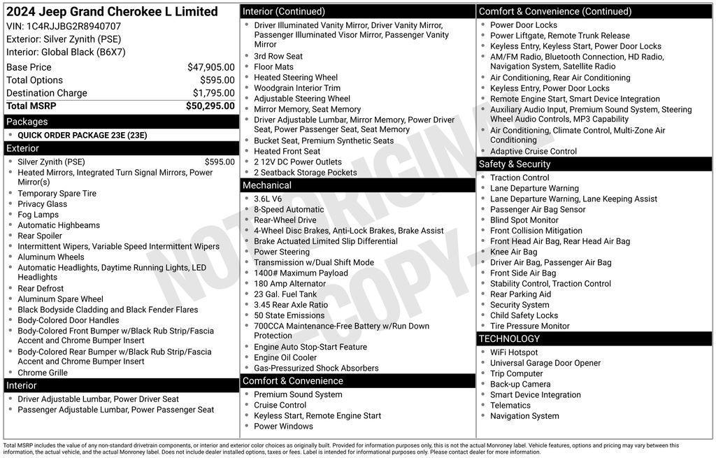 new 2024 Jeep Grand Cherokee L car, priced at $43,036