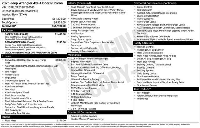 new 2025 Jeep Wrangler car, priced at $56,315