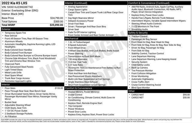 used 2022 Kia K5 car, priced at $17,614