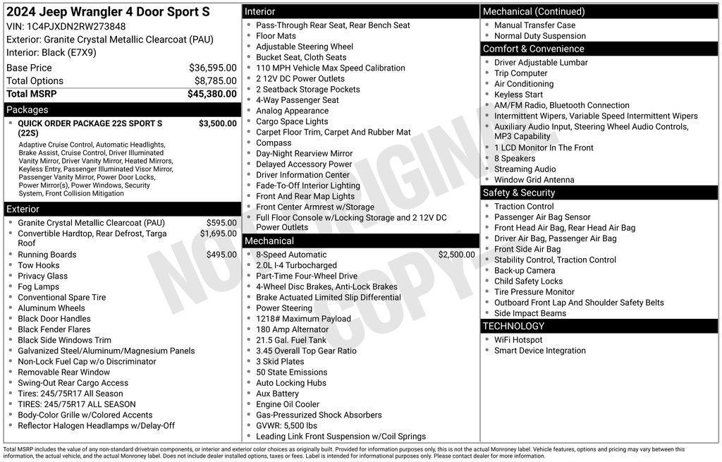 used 2024 Jeep Wrangler car, priced at $36,544