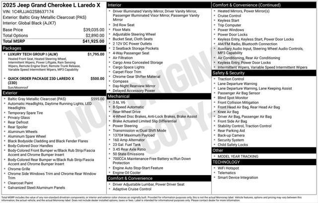 new 2025 Jeep Grand Cherokee L car, priced at $37,443
