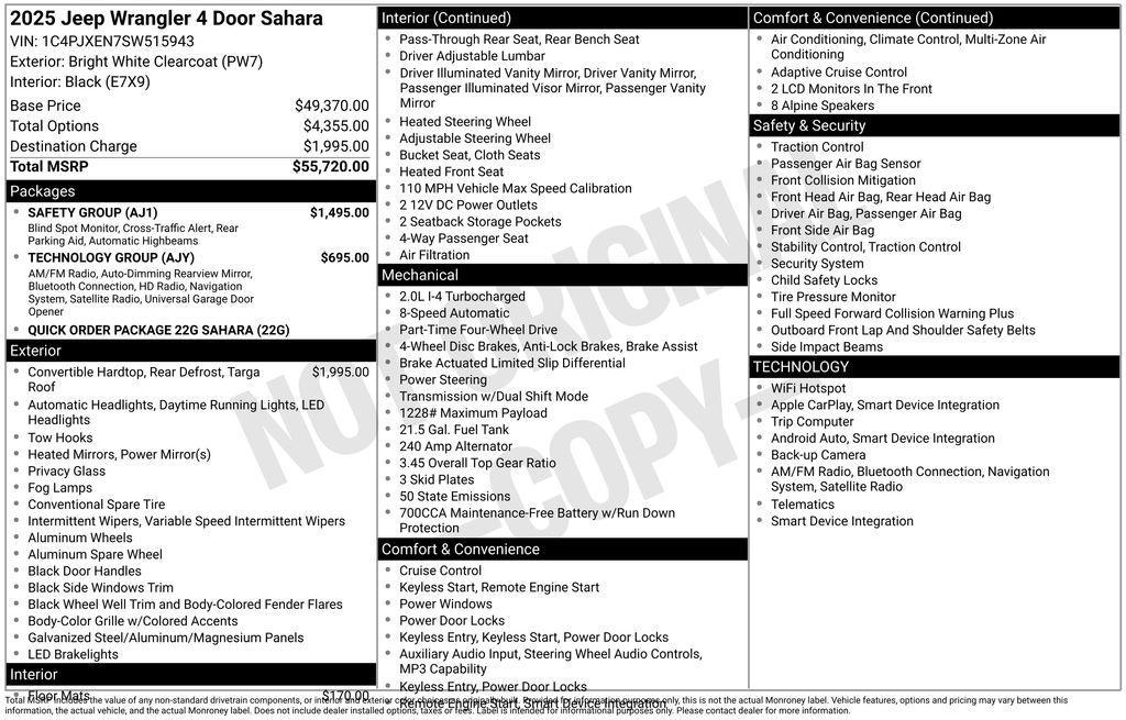 new 2025 Jeep Wrangler car, priced at $52,995