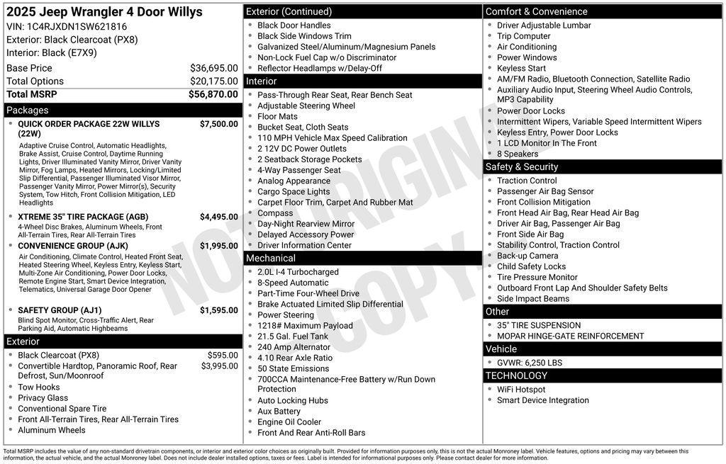 new 2025 Jeep Wrangler car, priced at $51,501