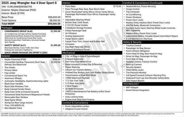 new 2025 Jeep Wrangler car, priced at $56,270