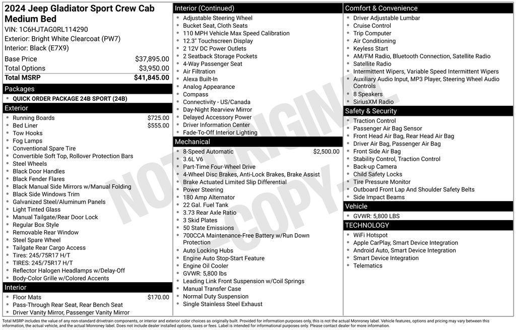 used 2024 Jeep Gladiator car, priced at $32,900