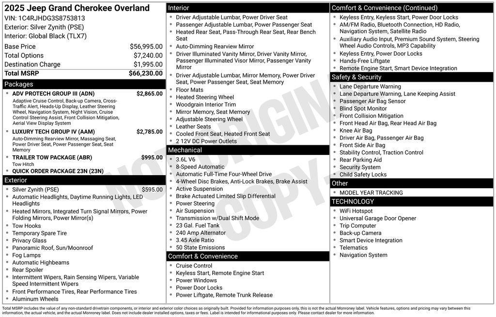 new 2025 Jeep Grand Cherokee car, priced at $57,100