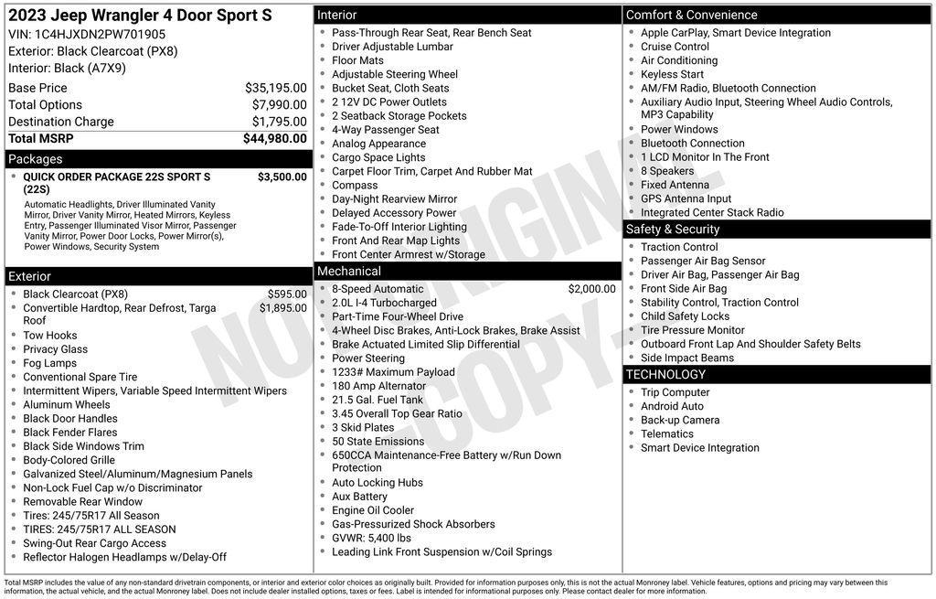 used 2023 Jeep Wrangler car, priced at $24,601