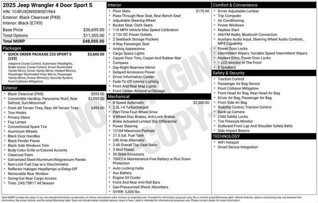 new 2025 Jeep Wrangler car, priced at $46,904