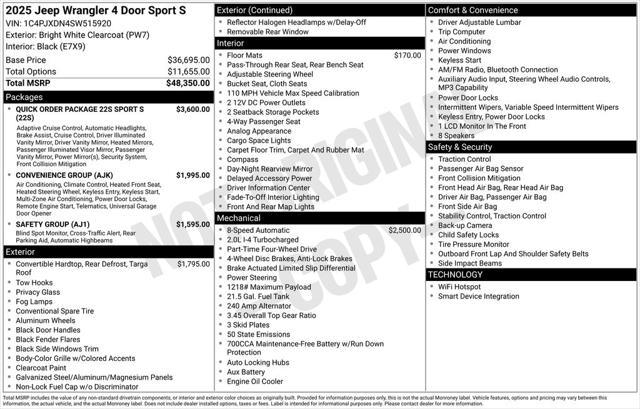 new 2025 Jeep Wrangler car, priced at $47,204